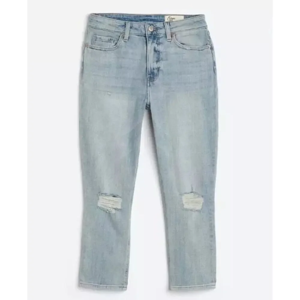 Cosmic Blue Love Brielle Vintage High Rise Capri Jean Indigo Sanctuary Crop Rip